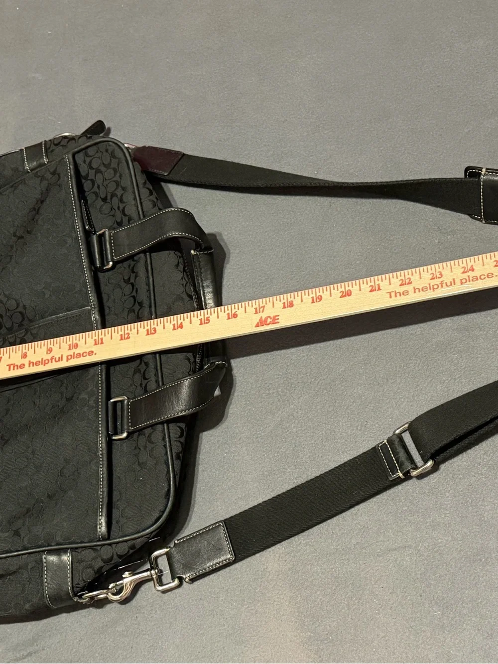 Coach Hudson Black Signature Jacquard Messenger Bag